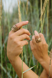 Hand-Sculpted Stacked Bronze or Sterling Silver Rings