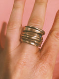 Hand-Sculpted Stacked Bronze or Sterling Silver Rings