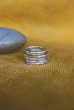 Hand-Sculpted Stacked Bronze or Sterling Silver Rings