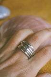 Hand-Sculpted Stacked Bronze or Sterling Silver Rings